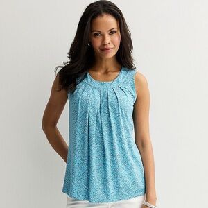 *NWOT* Croft & Barrow Teal Pleated Tank Top